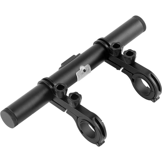Fietsstuur Verlengde Beugel USB Oplaad Power Bank Fiets Koplamp Montage Stuurhouder zwart