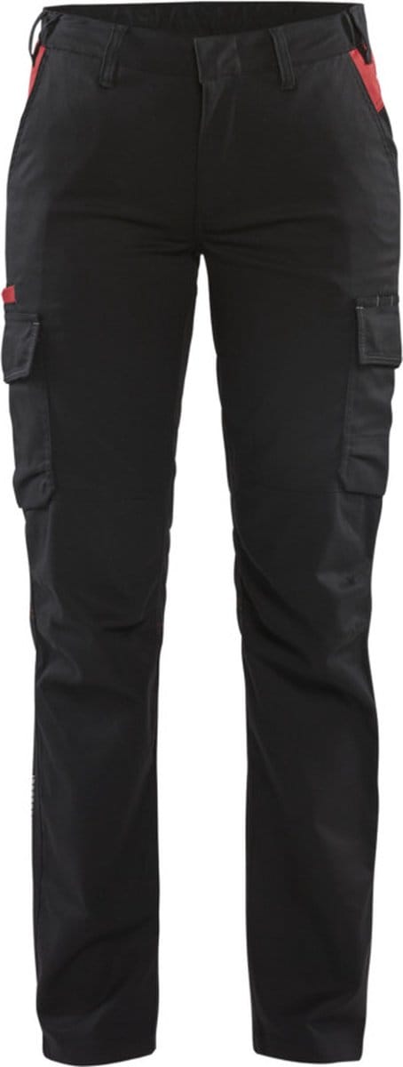 Blaklader Dames industrie werkbroek stretch 7144-1832 - Zwart/Rood - C48