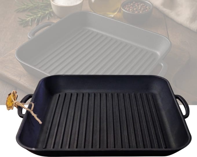 CLVP® Grillplaat Inductie - Bakplaat - Gietijzer - Zwart