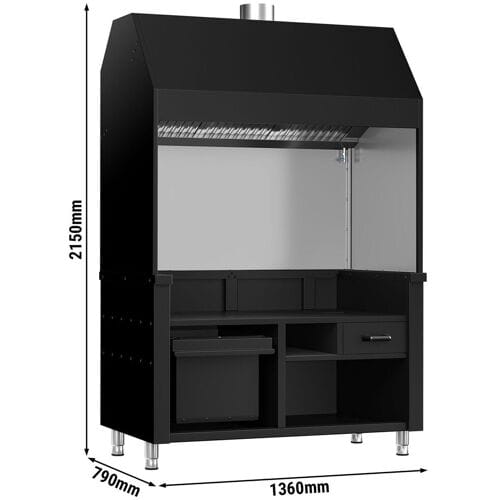 GGM Gastro Neutralelement für Holzkohle- / Gasgrill BERLIN - 1360mm - Schwarz