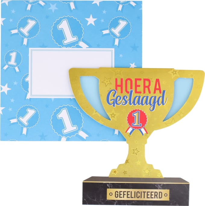 Wenskaart Geslaagd "Beker"