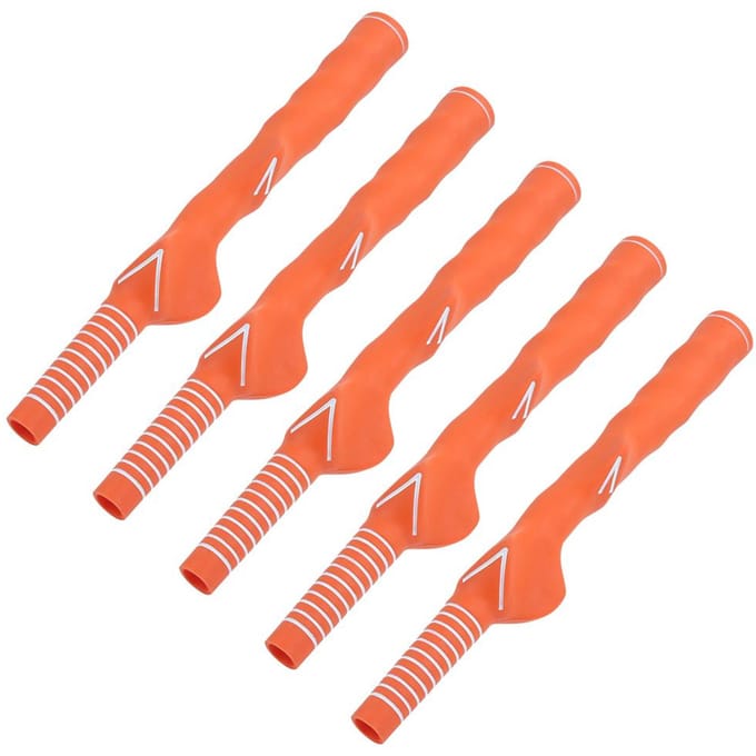 5 STuks Golf Swing Club Handgreep Rubber Beginner Oefen Training Correctie Accessoire Gat Diameter 12,5 mm Oranje brown