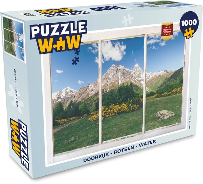 Puzzel Doorkijk - Rotsen - Bloemen - Legpuzzel - Puzzel 1000 stukjes volwassenen