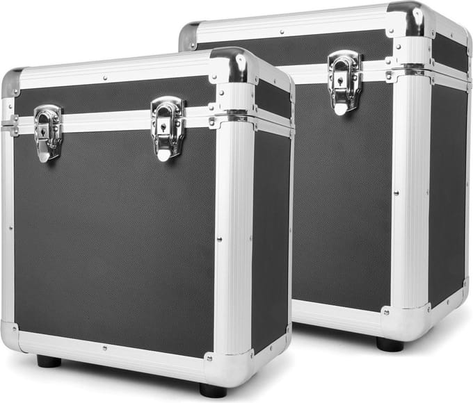 Power Dynamics RC80 12 Platenkoffers Zwart (Set van 2)