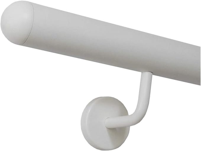 Leuning Roestvrij Staal - Binnen Buiten Leuning - Veilig Traplopen - Gepoedercoat Wit - 200 cm Lengte - Wit