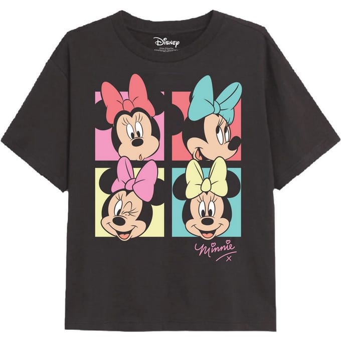 Disney Meisjes Minnie Mouse Strik T-shirt (Houtskool)