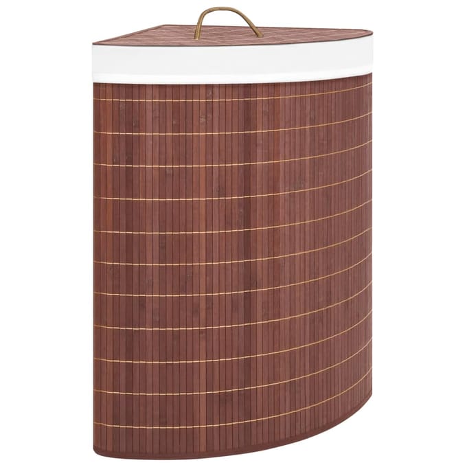 vidaXL - Hoekwasmand - 60 - L - bamboe - bruin