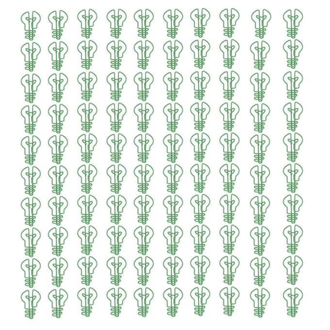 100 Stuks Paperclips Klein Schattig Gloeilamp Speciaal Gevormd Metaal Kantoorbenodigdheden voor Notities Groen groen