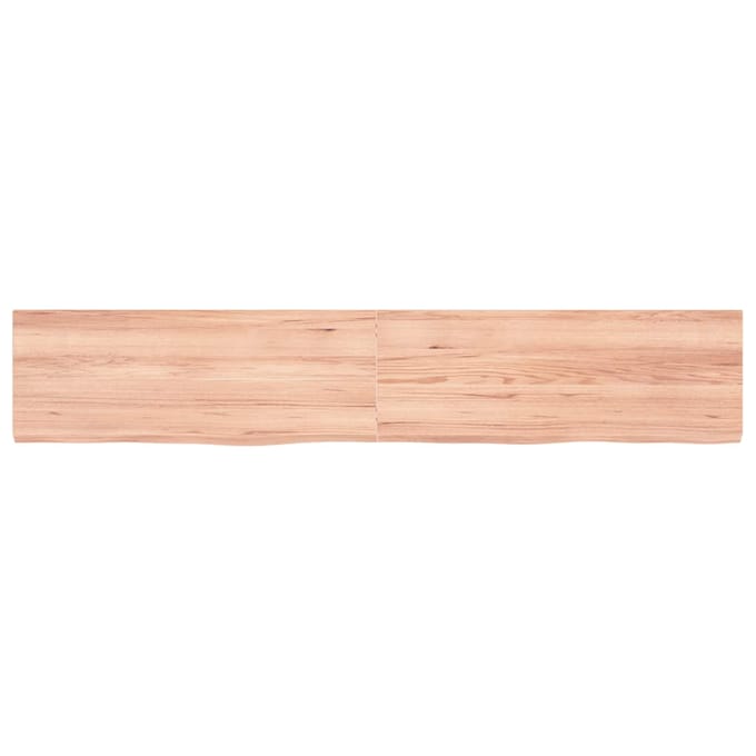 vidaXL - Wandschap - 160x30x(2-4)cm - behandeld - massief - eikenhout - lichtbruin