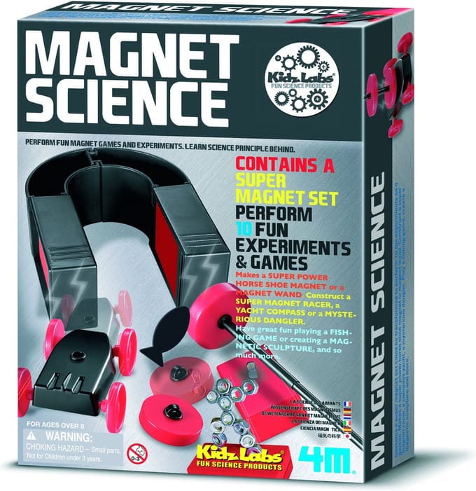 4M Wetenschap En Spel - Spelen Met Magneten - 10 Experimenten - KidzLabs - 8 Jaar