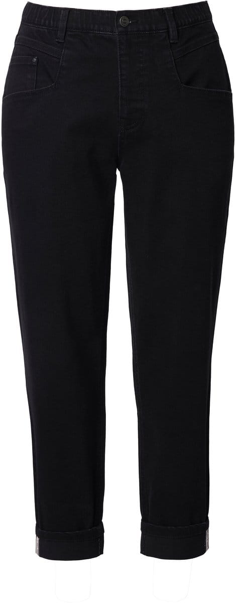 Laurasøn - Dames - Wortel-jeans wijde pasvorm 5-pocket model - Zwart - Maat 40
