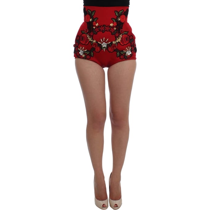Dolce Gabbana Hoge Taille Borduurde Shorts