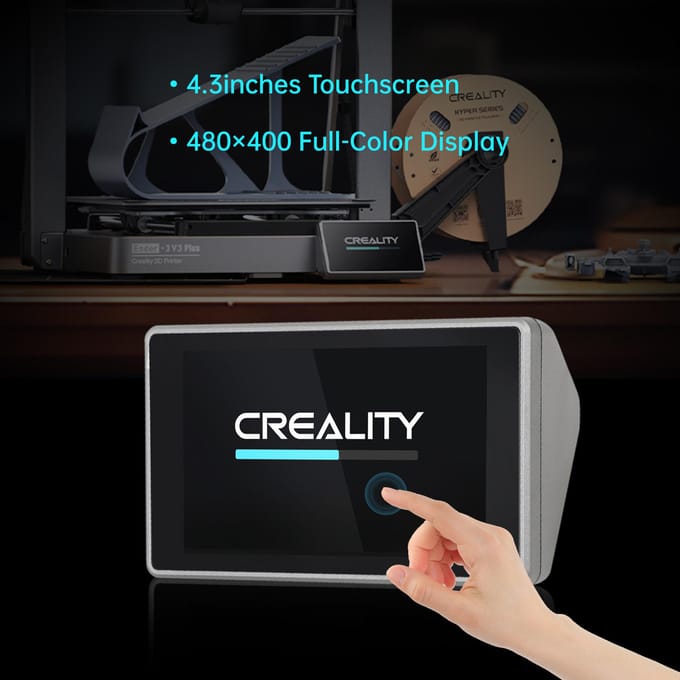 Creality K1C Touchscreen 4,3 inch 480 * 400 FullColor Display met Platte Kabel Geschikt voor Ender3 zwart