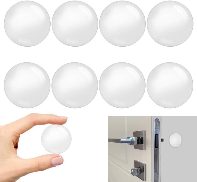 Transparante Rubber Wandstopper Set van 8 - Zelfklevende 50 mm Elastische Buffer voor Deuren, Wandbescherming en Deurhandvatten