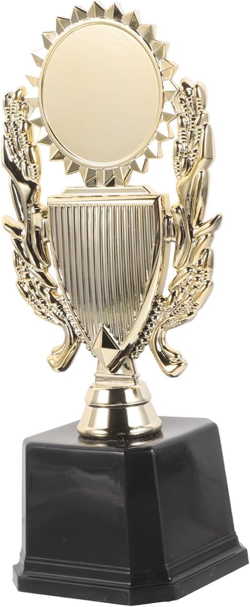 Trofee Beker - Award Schild - Wedstrijd Prijzen - Herbruikbaar Plastic - 21.5x7.5cm - Goudkleurig