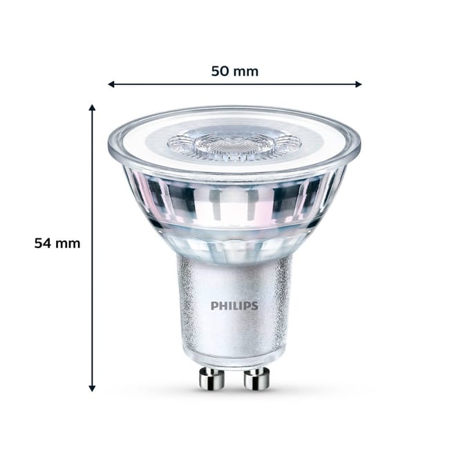Philips LED lamp, GU10, 4,6 W, helder, 2.700 K, set van 6 stuks