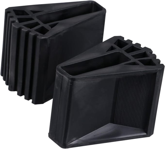 Laddervoeten - Antislip pads - Vloerbescherming - Elastisch rubber - 9.2x6.7x6.2cm - Zwart