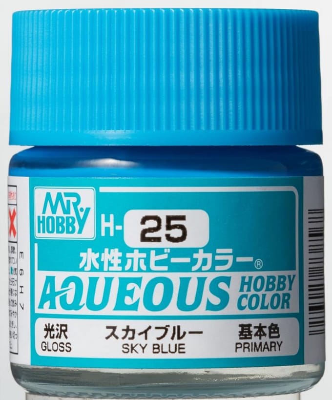 Gunze H-025 - Sky Blue Glanzend Ral 5012 - Mr. Hobby Aqueous Modelbouwverf 10ml