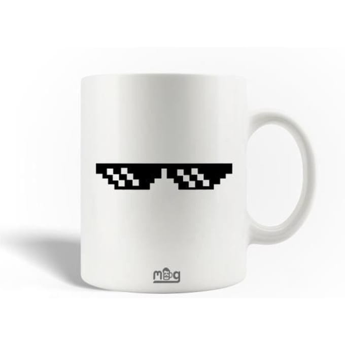 Mug en Céramique - MANIACASE - Thug Life Glasses - 30cl - Compatible lave-vaisselle - Blanc