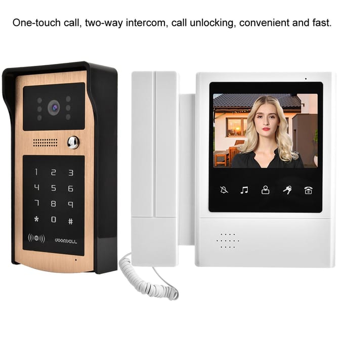 4.3 Inch Kleuren LCD Touch Videocamera Deurbel Intercom Toegangssysteem
