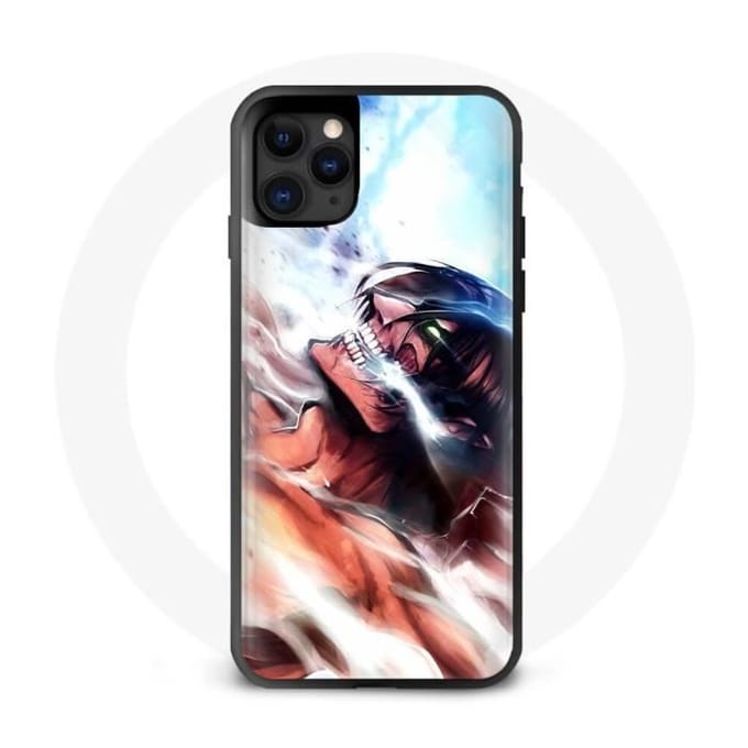 Coque - Maniacase - Iphone 12 Pro Max - Eren Yeager - Silicone - Noir noir