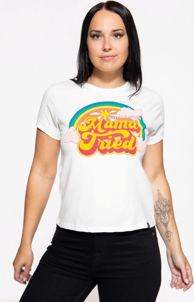 Queen Kerosin Wide F-it -T-shirt QKI11013 Offwhite