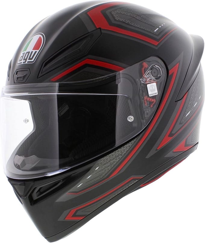AGV K1 S Motorhelm Sling mat zwart rood