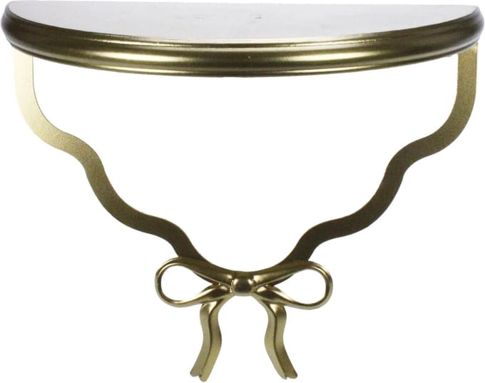 Console met strik metaal goudkleurig 30x15x25cm