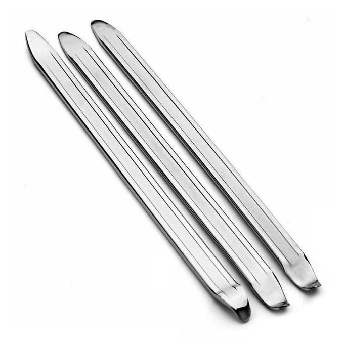 3 STKS 11.81In Gegalvaniseerde Type Auto Motorband Lepel 3pcs zilver
