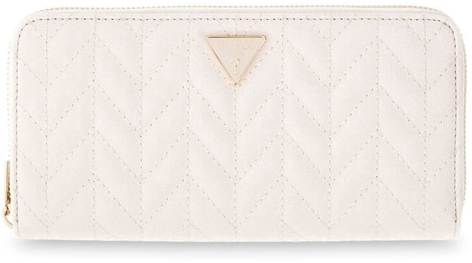 GUESS portemonnee Stacey SLG Zip Around Wallet Cream White crème