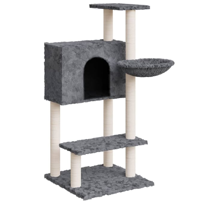 vidaXL Kattenmeubel met sisal krabpalen 108,5 cm donkergrijs