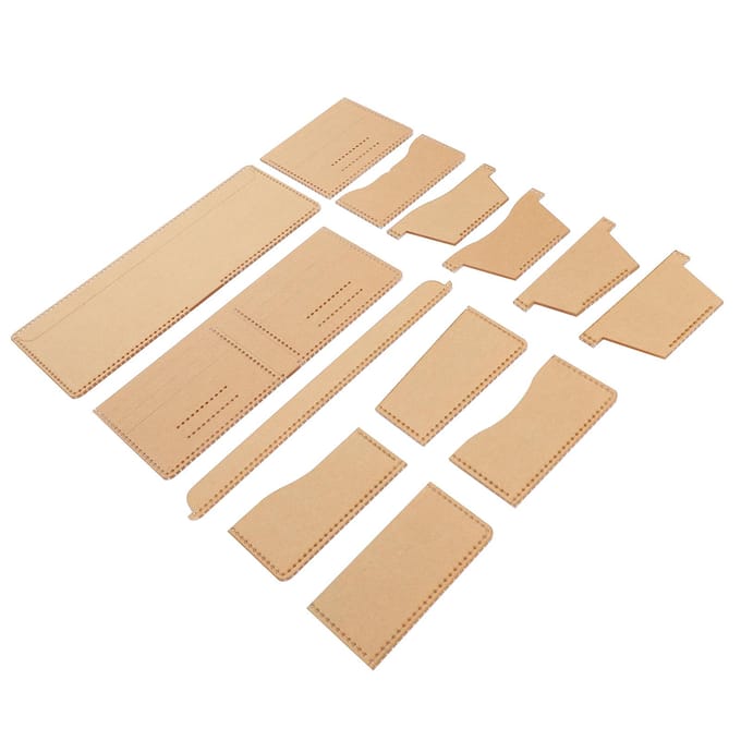 13 Stuks Acryl Portemonnee Sjabloon Universeel DIY Handgemaakt Lederen Ambacht Accessoires beige