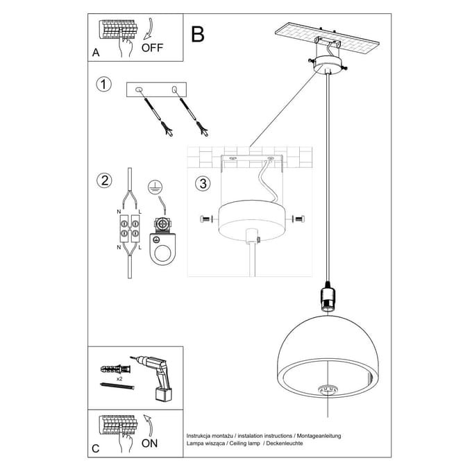 Hanglamp Sollux Lighting Pablito