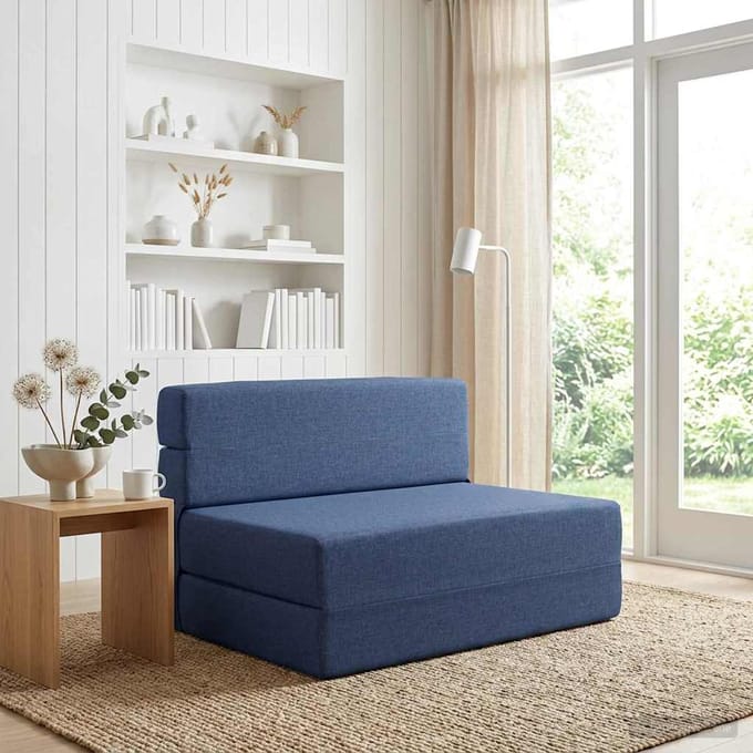 vidaXL - Vouwbare - Sofa - Bed - Blauw - 70 - x - 72 - x - 60 - cm - Stof