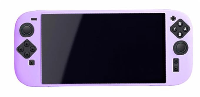 Silicone Bescherm/Grip Hoes Skin + Screenprotector geschikt voor Nintendo Switch 2 - Paars