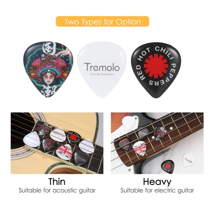 3 Stuks Gitaarplectrums Muziekinstrument Accessoires voor Elektrische Gitaar Bas (Zwaar) Heavy veelkleurig