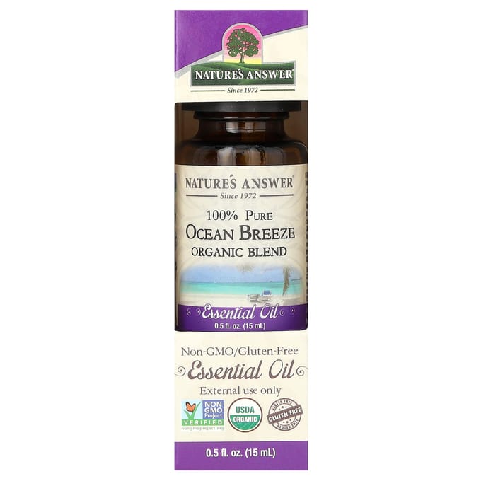 Nature'S Answer, Organic Essential Oil Blend, 100% Pure Ocean Breeze, 15 Ml (0.5 Fl Oz)