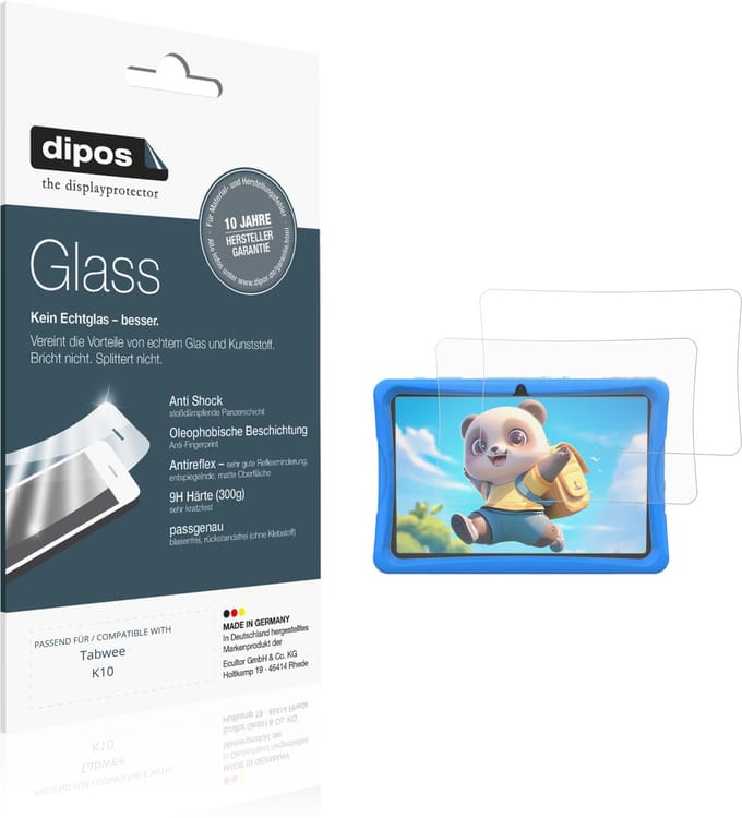 dipos – 2x Matte Pantserfolie geschikt voor Tabwee K10 | 9H Screenprotector