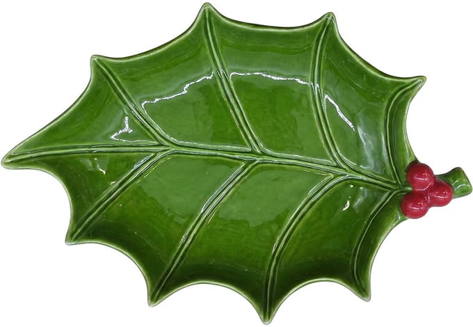 Clayre & Eef Decoratie schaal Groen Keramiek