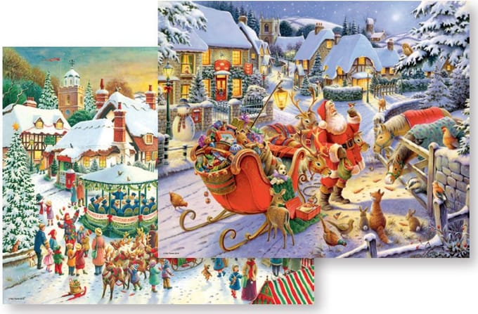 Ravensburger puzzel kerstmis 2x500 stukjes premium kwaliteit.