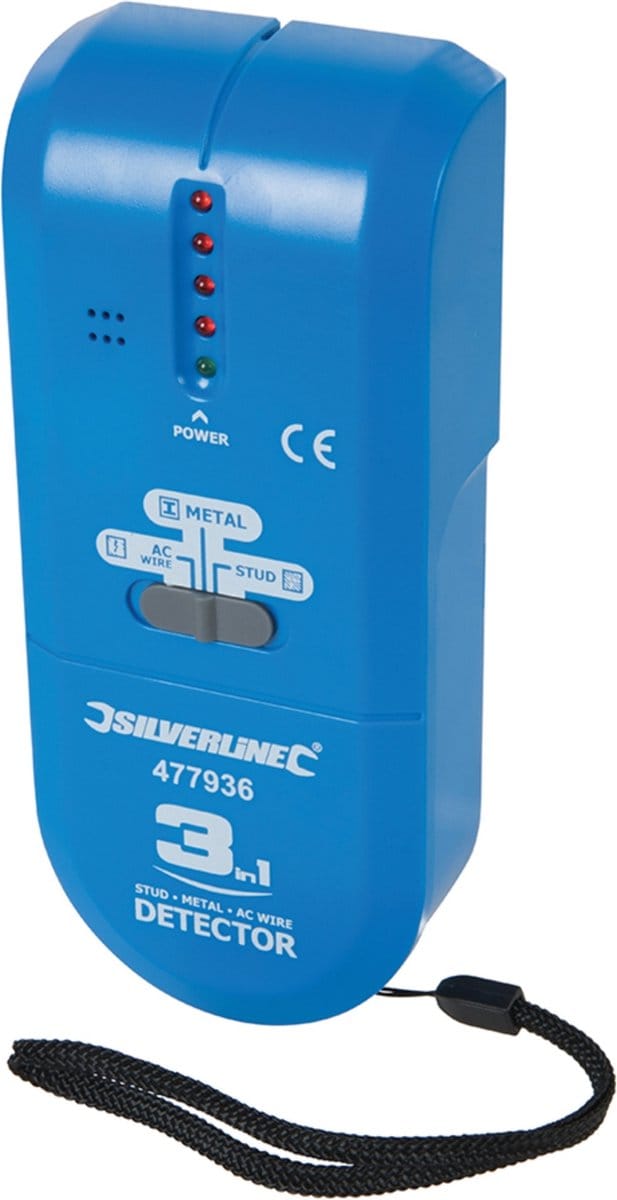 Silverline Metaal - Stud - en Stroomdetector - Compact - 1 x 9 Volt - 3 in 1