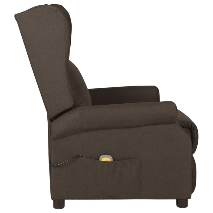 vidaXL - Massagestoel - stof - donkerbruin