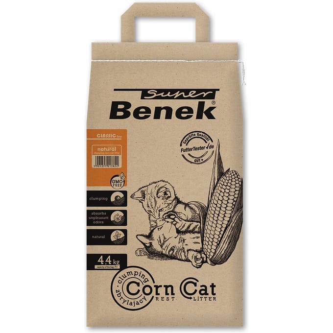 - 7 l (ca. 4,4 kg) Super Benek Corn Cat Natural - Kattenbakvulling