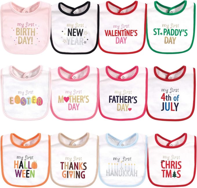 Set van 2 Zachte Katoenen Slabben voor Baby's met Feestelijke Print