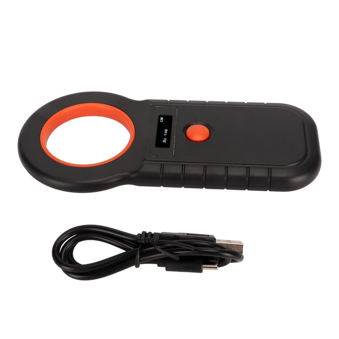 RFID Reader Handheld 134.2Khz 125Khz Draagbare Dieren Microchip Scanner Tag Reader voor ISO 11784 zwart