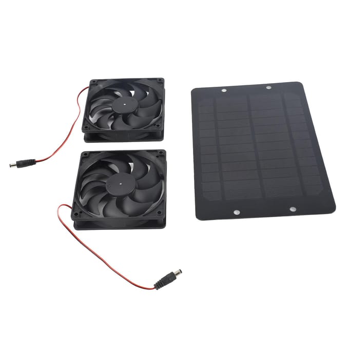 20W Zonne-energie Dubbele Ventilator 12V Efficiënt Energiebesparend Zonnepaneel Ventilator Kit met Schakelaar voor RV gray