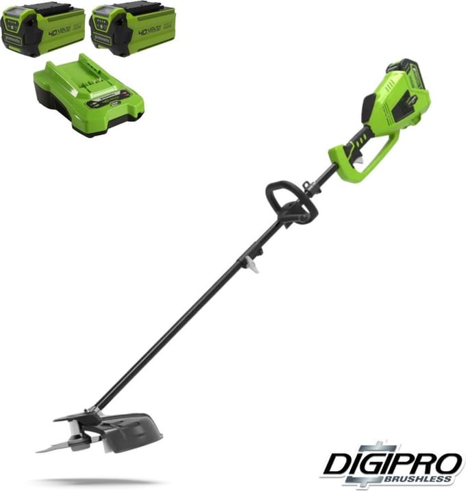 Greenworks accu trimmer en bosmaaier incl 2 accu's en lader GD40BCK2X