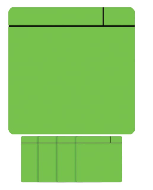 Magneet scrum - 75x75mm - groen - 5 stuks