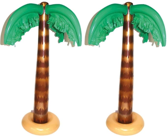 Smiffys Opblaasbare palmboom - 2x - 90 cm - opblaas palm - hawaii/tropische versiering