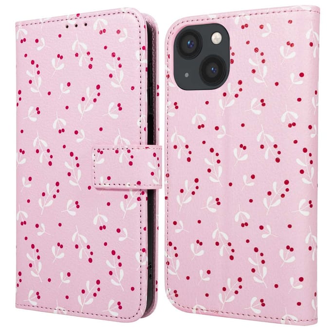 imoshion Hoesje - Geschikt voor Apple iPhone 14 - Design Bookcase smartphone - Blush Berries